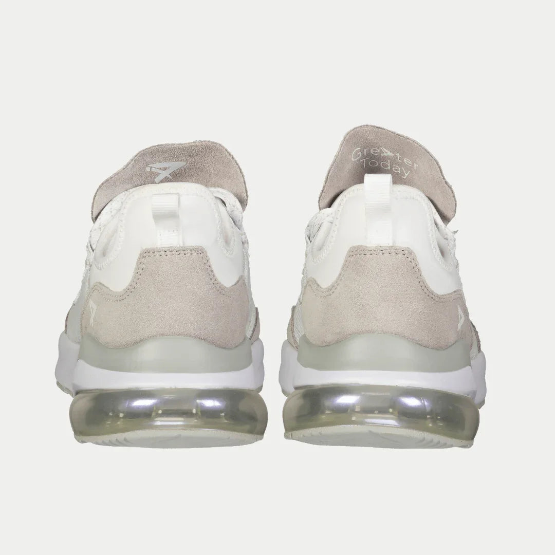 LA Gear Women's Runyon Lowtop Sneakers | White x Gray Footwear