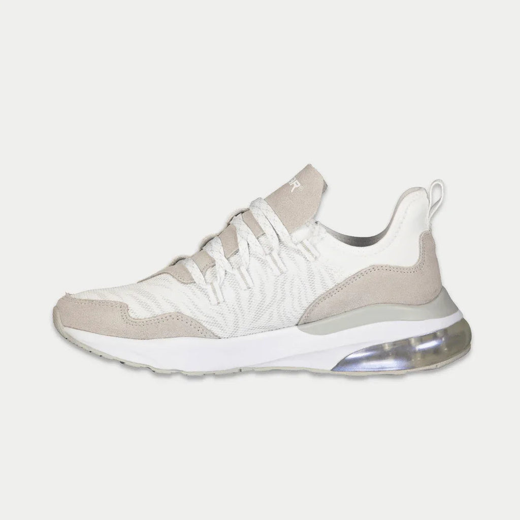 LA Gear Women's Runyon Lowtop Sneakers | White x Gray Footwear