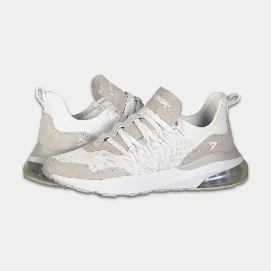 LA Gear Women's Runyon Lowtop Sneakers | White x Gray Footwear