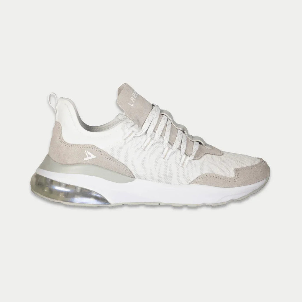 LA Gear Women's Runyon Lowtop Sneakers | White x Gray Footwear