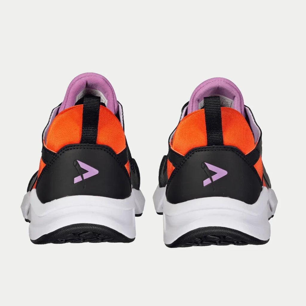 LA Gear Women's Tarzana Lowtop Sneakers | Black x Orange Footwear