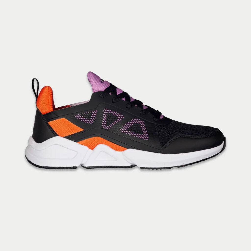 LA Gear Women's Tarzana Lowtop Sneakers | Black x Orange Footwear