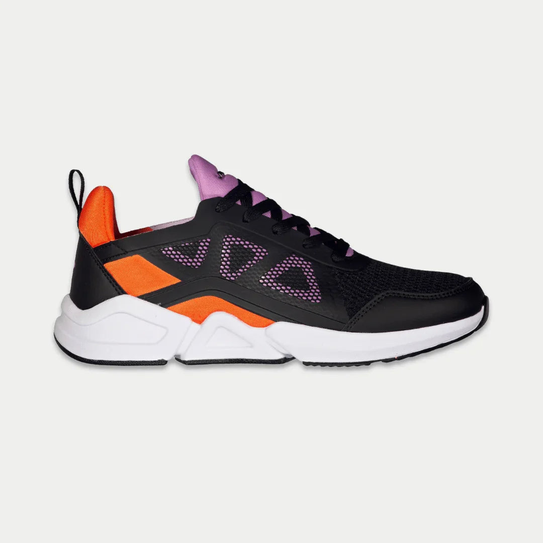 LA Gear Women's Tarzana Lowtop Sneakers | Black x Orange Footwear