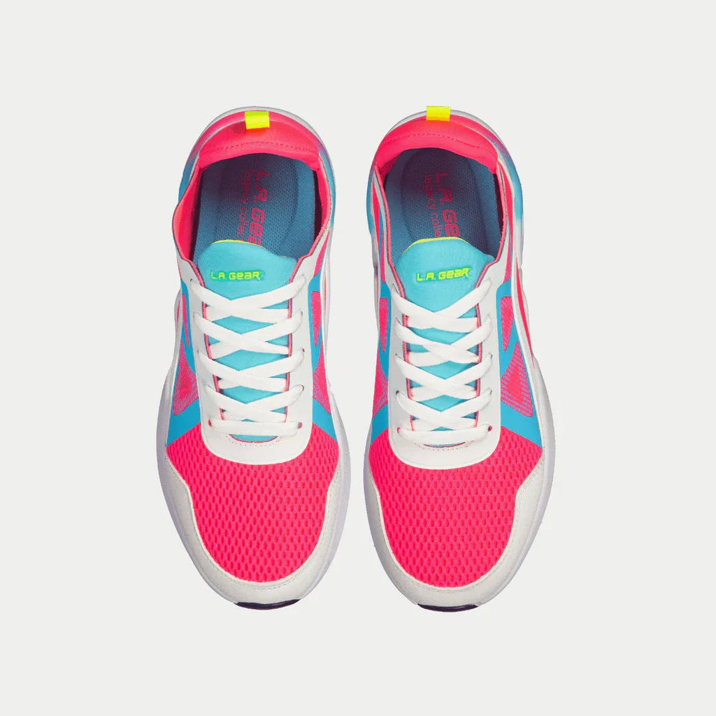 LA Gear Women's Tarzana Lowtop Sneakers | White x Pink Footwear