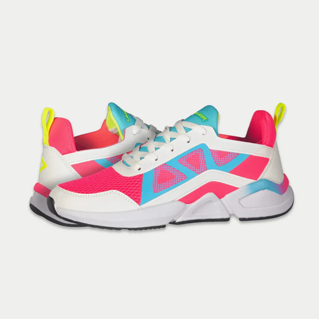 LA Gear Women's Tarzana Lowtop Sneakers | White x Pink Footwear
